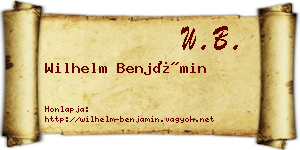 Wilhelm Benjámin névjegykártya