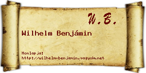 Wilhelm Benjámin névjegykártya
